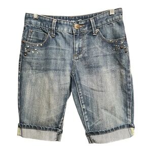 Inc Studded Denim Shorts 2